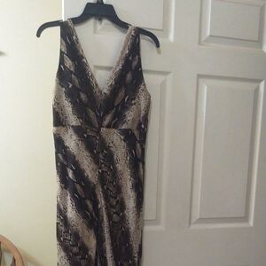 Donna Morgan Snakeskin Maxi Dress in Black and Tan, Runs Small, B Cup